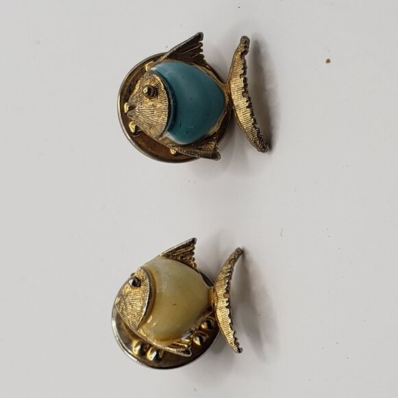 Vintage Set of 2 Fish Pin Lapel Brooch - Picture 1 of 4